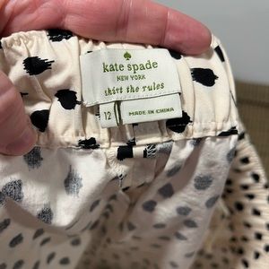 Kate Spade A-line black and tan polka dot skirt. Size 12